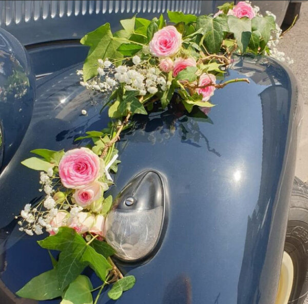 Fleurs mariage Balma- Toulouse: décoration de la voiture